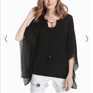 WHBM Butterfly Lace Trim Pull over Sweater